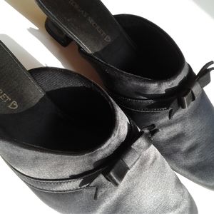 Victoria's Secret black silk mules